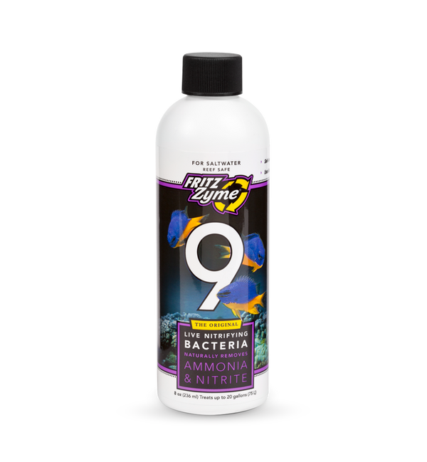 FritZyme 9 Saltwater and Reef safe, nitrifying bacteria 8 oz bottle